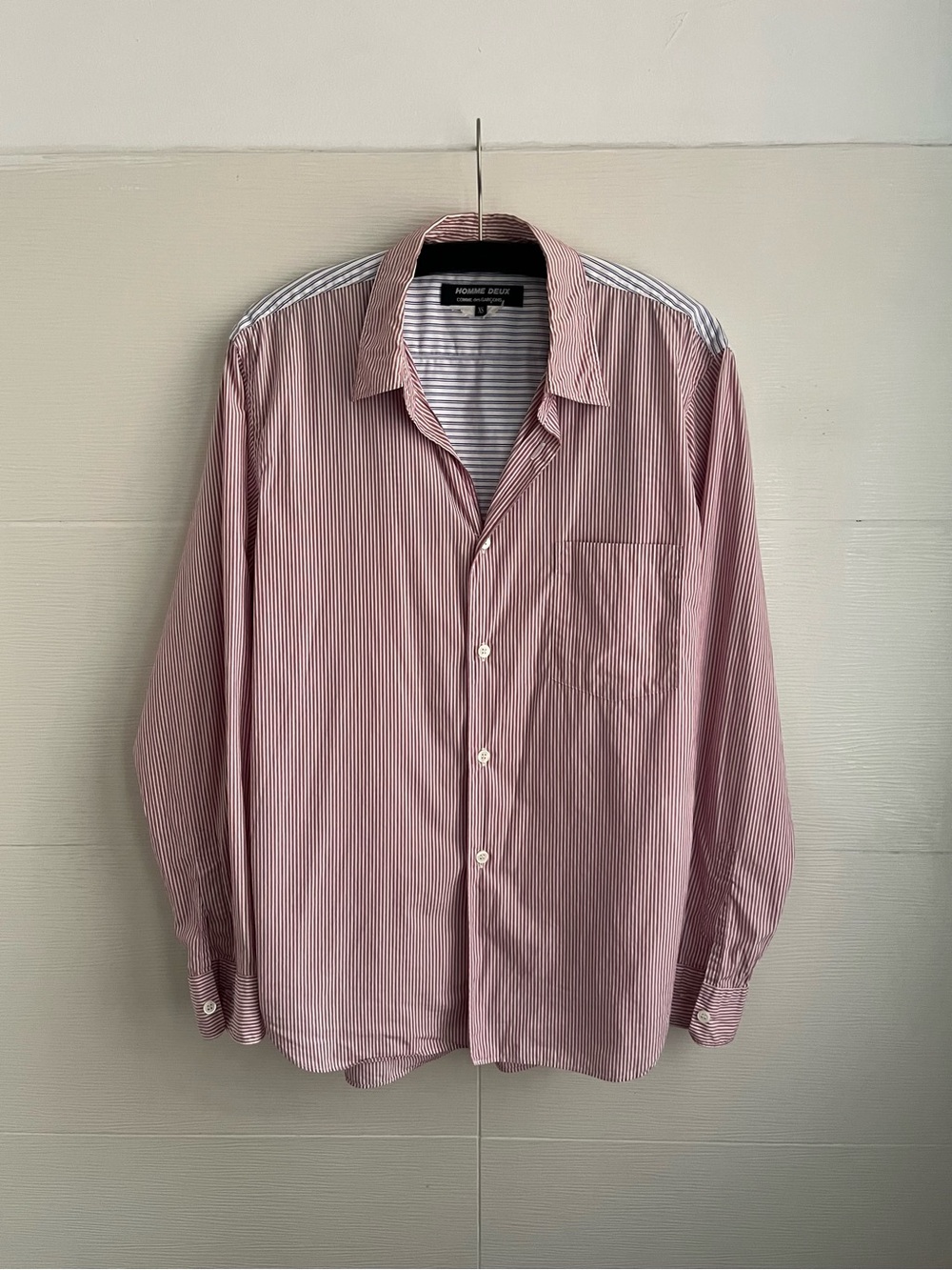 Comme Des Garçons Homme Deux pink striped Button-Up Shirt - XS